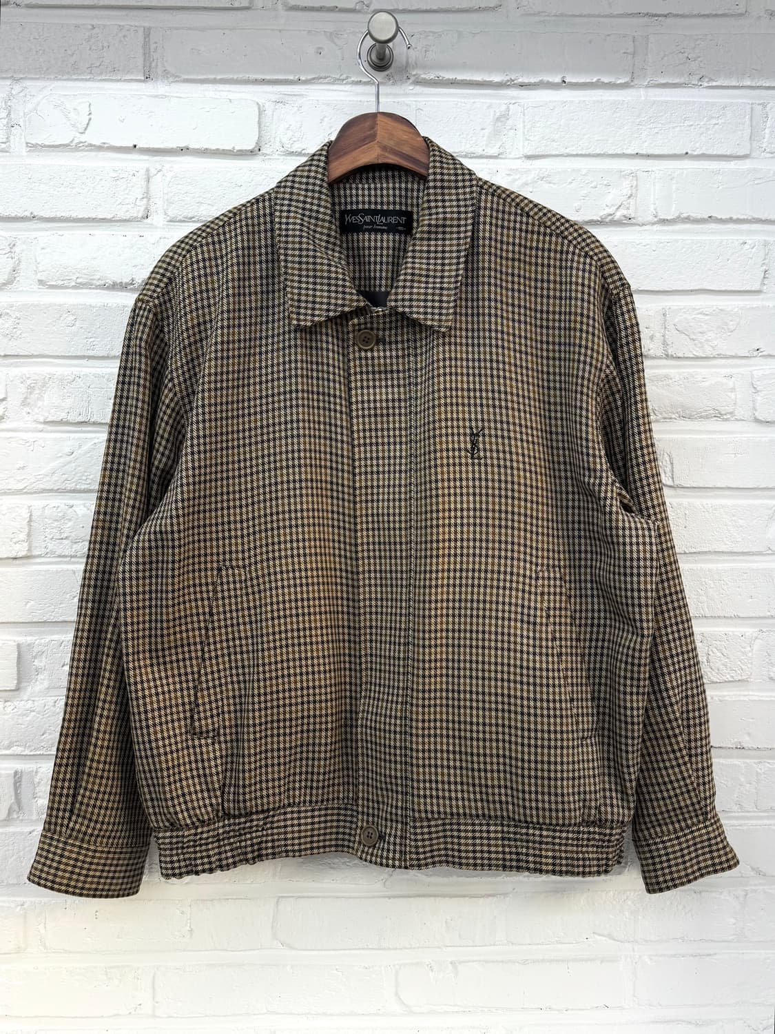 입생로랑 뿌르옴므 브라운 체크 모 블루종 상품이미지3