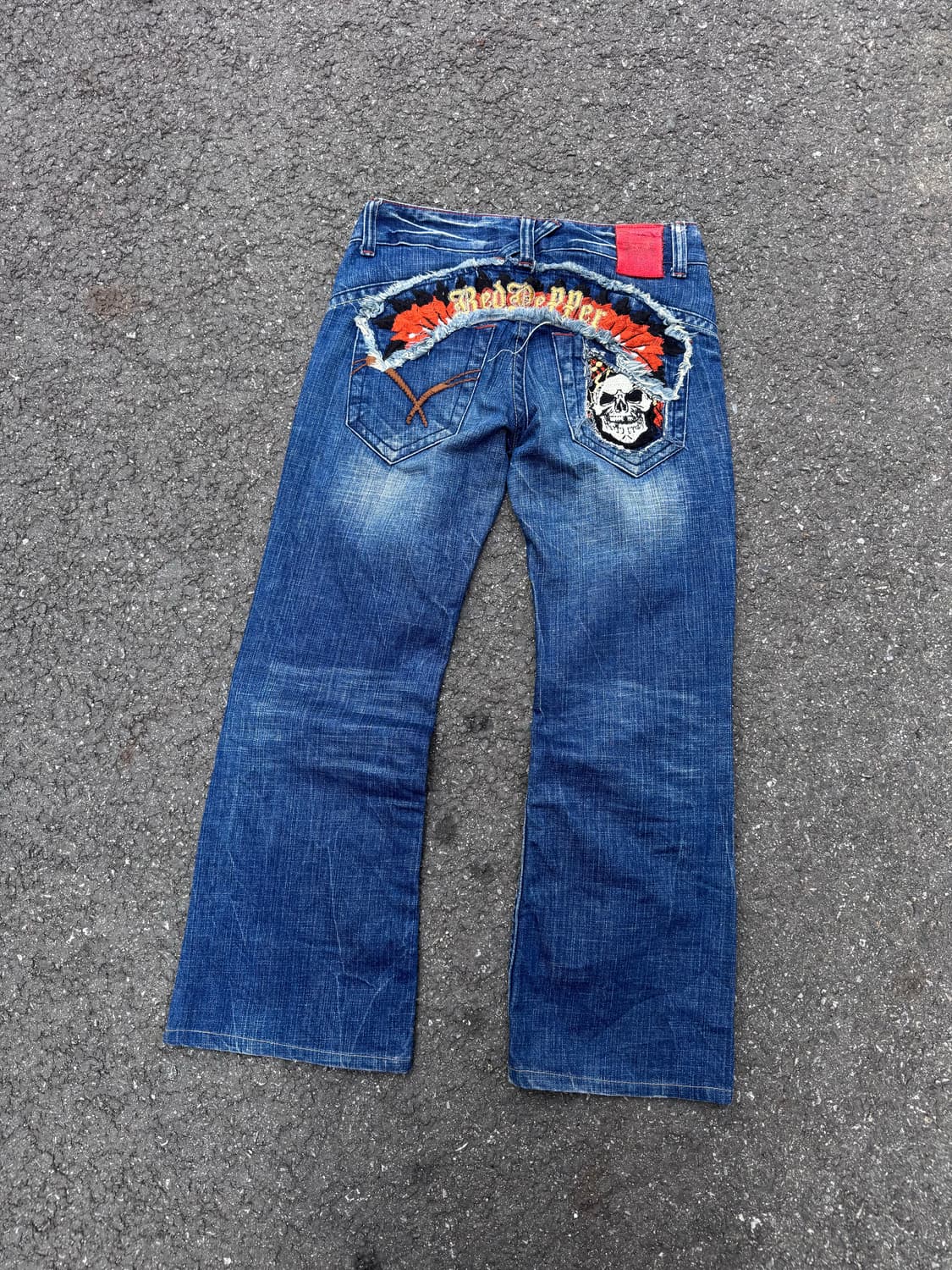 레드페퍼 자수 워싱 부츠컷 데님팬츠  상품이미지1