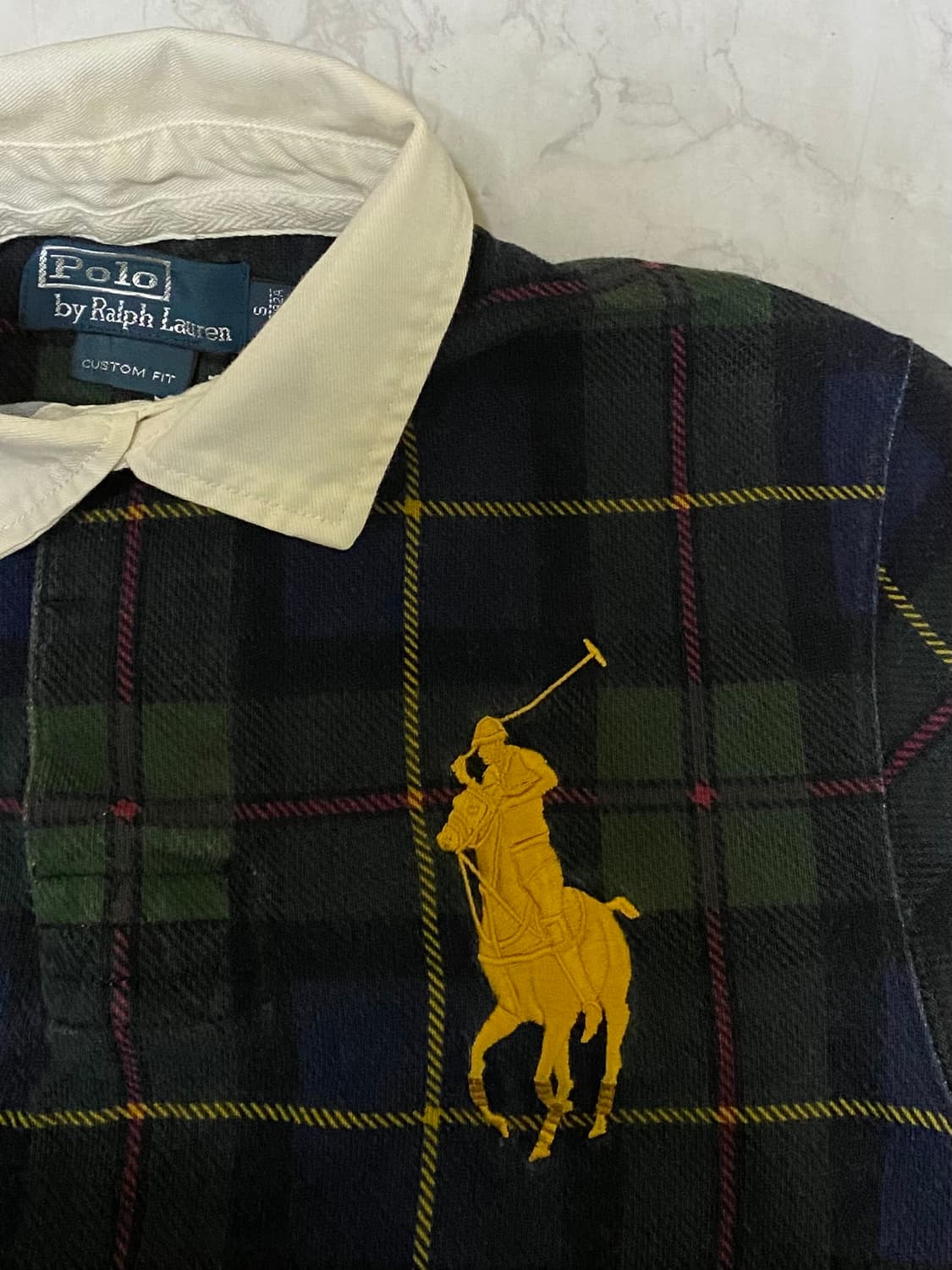 폴로 빅포니 체크 두툼 긴팔 카라티셔츠 95 사이즈 백화점판 정품 상품이미지3