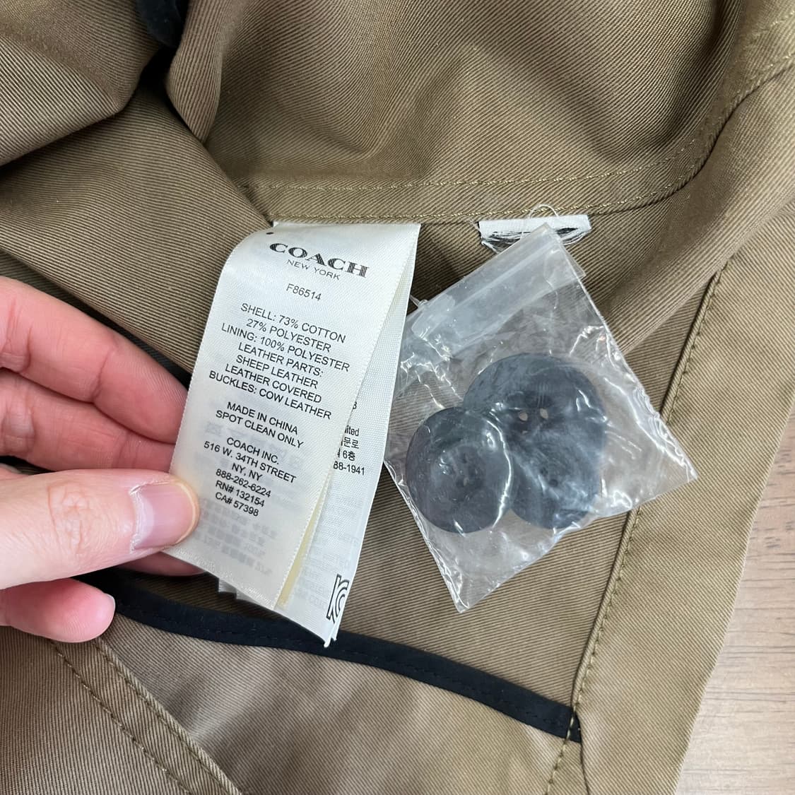 코치 더블 벨티드 트렌치코트 M 상품이미지6