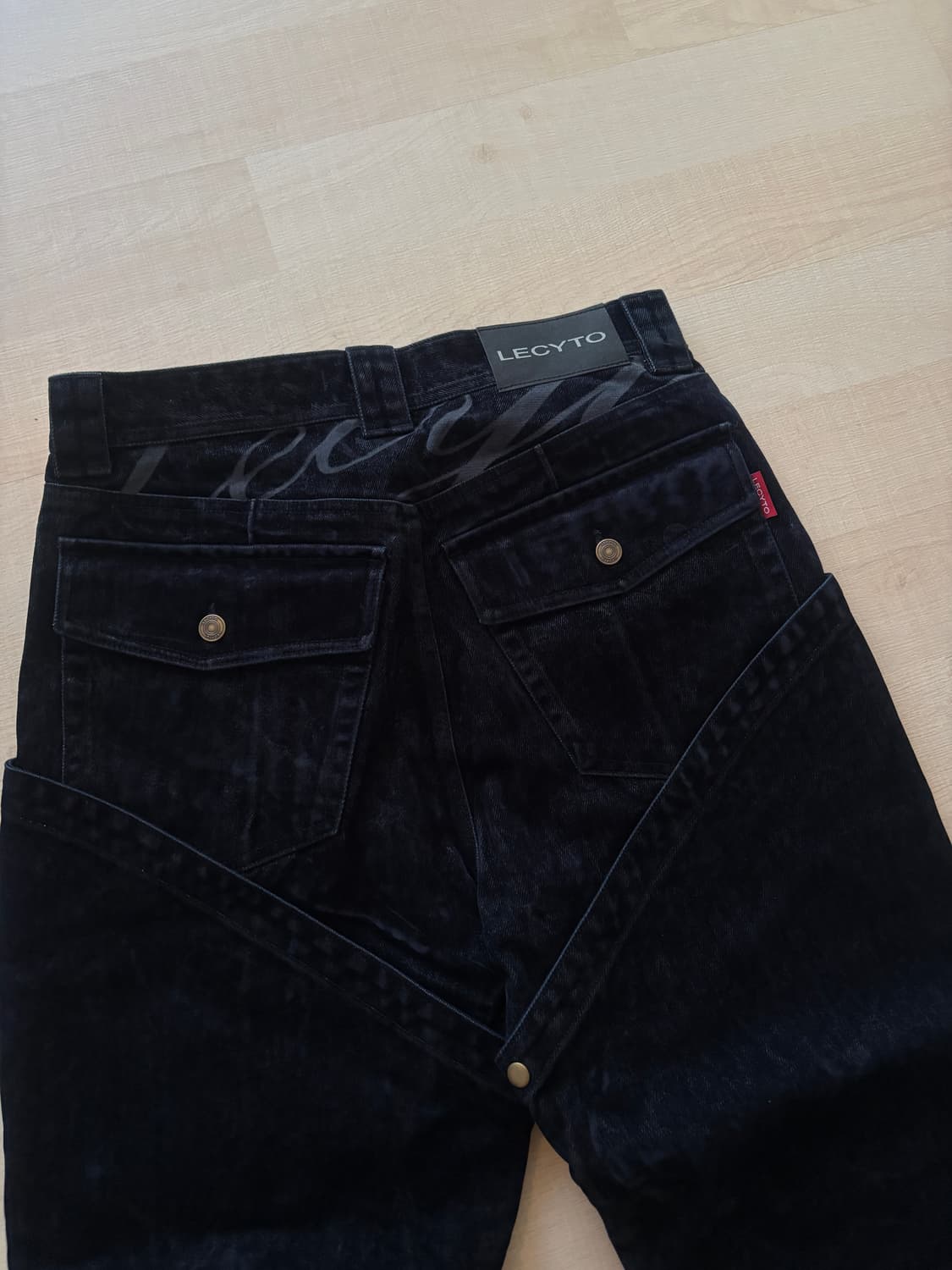 Lecyto 트랜스퍼 벨벳 데님 L 새상품 상품이미지8