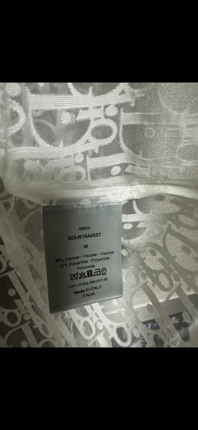 디올 화이트 오블리크 패턴 레이어드 티셔츠 상품이미지3