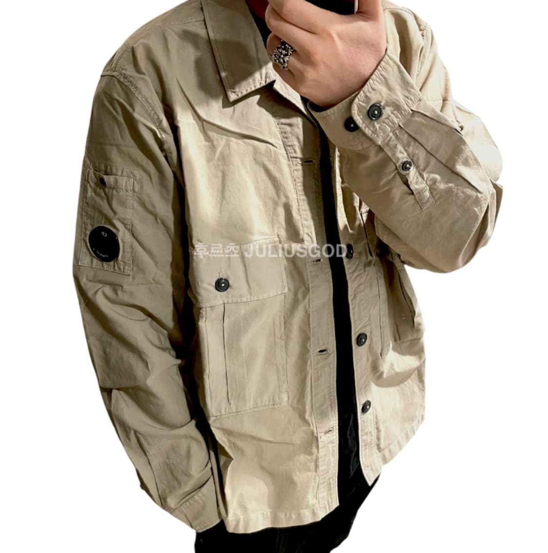 [L/새제품] CP COMPANY 씨피컴퍼니 모하비 베이지 오버 셔츠자켓 상품이미지7