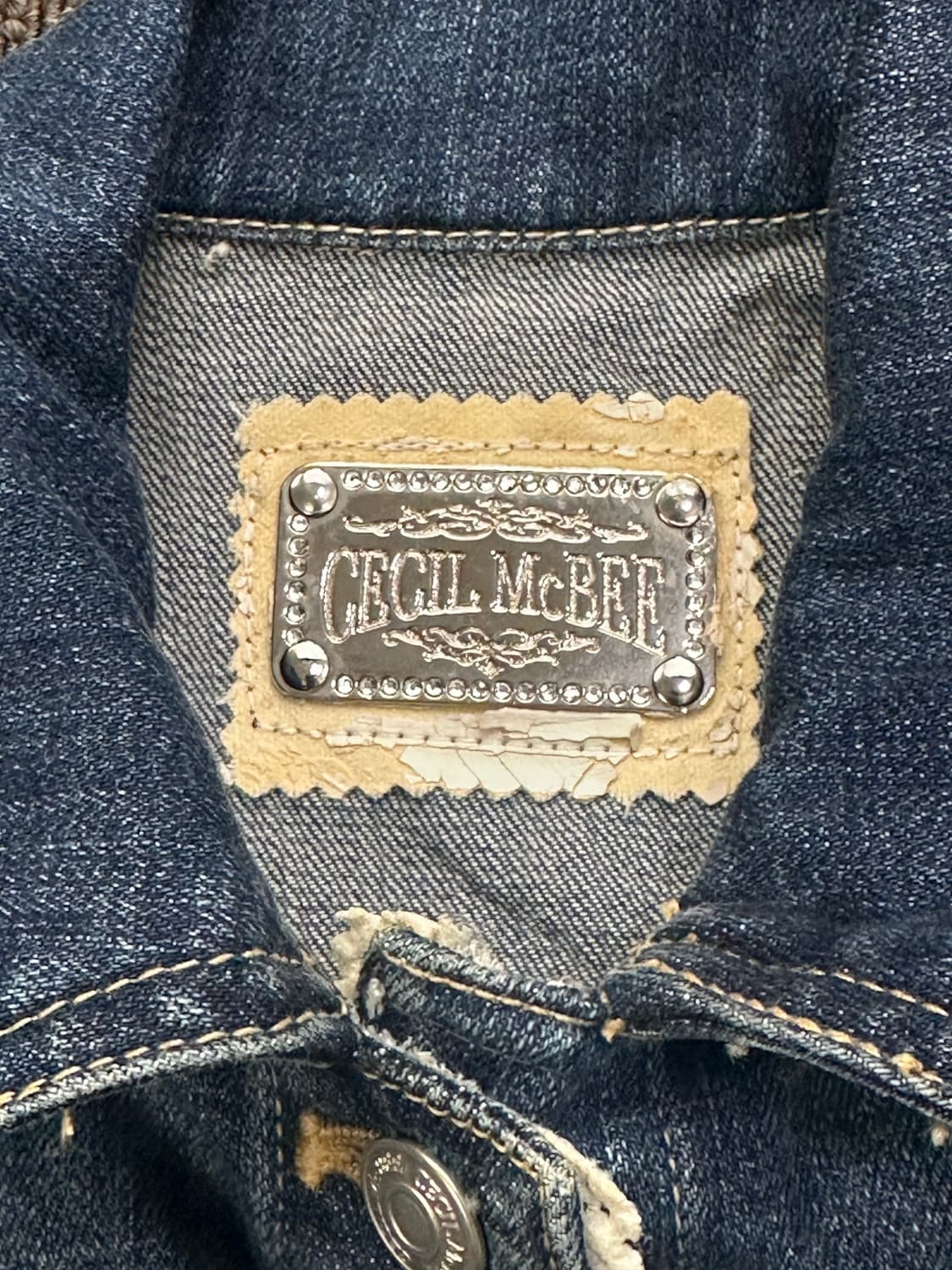 M)CECIL McBEE 빈티지 여성 레이스 디테일 데님자켓 상품이미지3