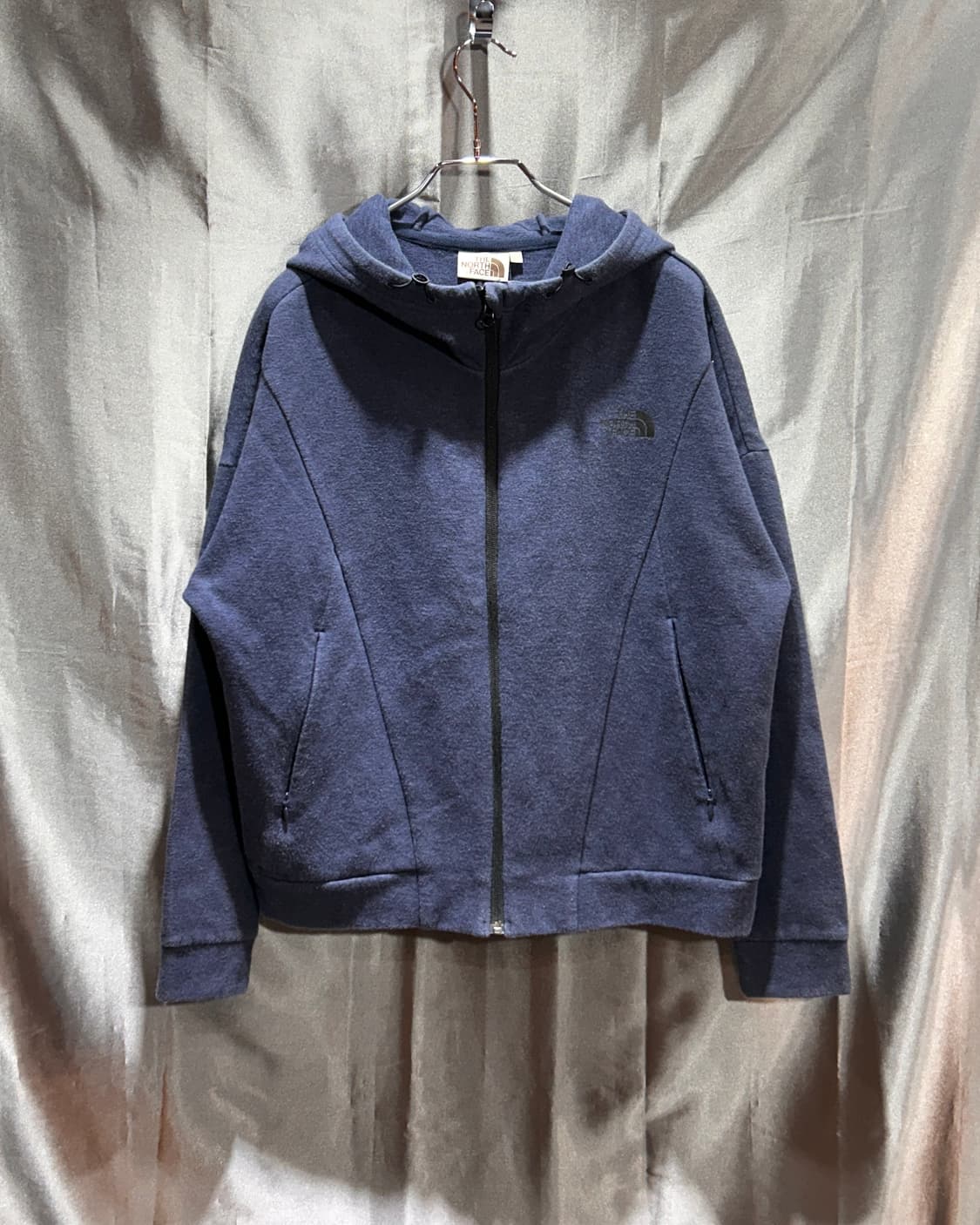 M 노스페이스 스몰로고 네이비 폴리코튼 후드집업 상품이미지2