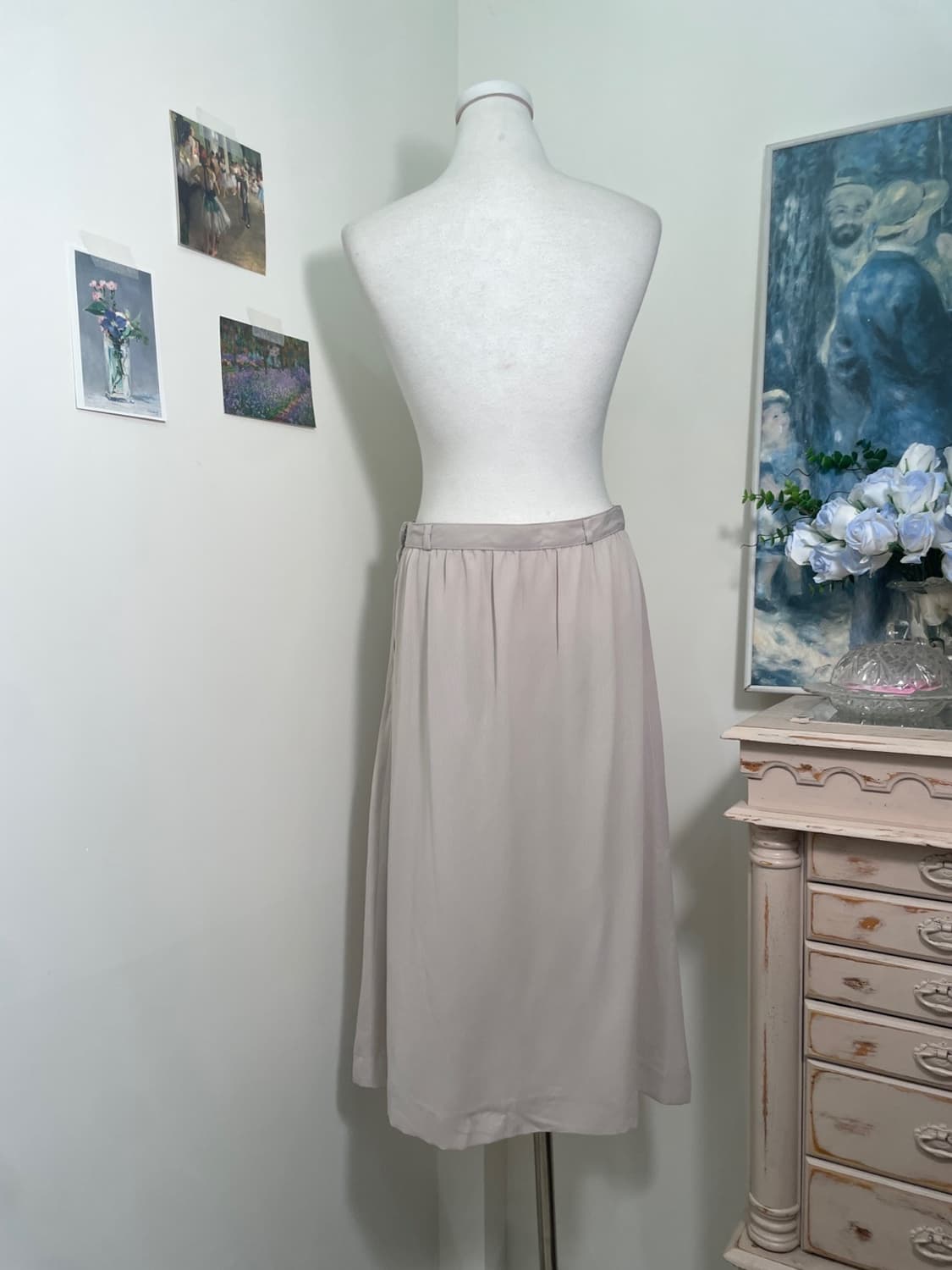 sheer gray pleats point summer skirt 상품이미지3