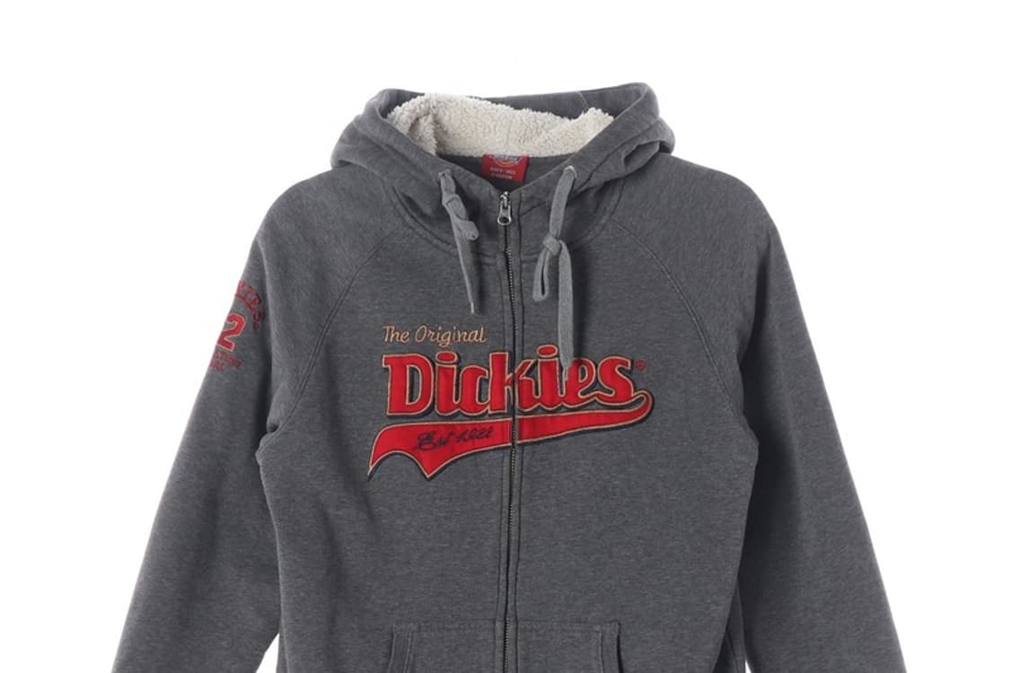 디키즈 로고 패치 보아털 안감 차콜 후드집업 S-M 상품이미지4