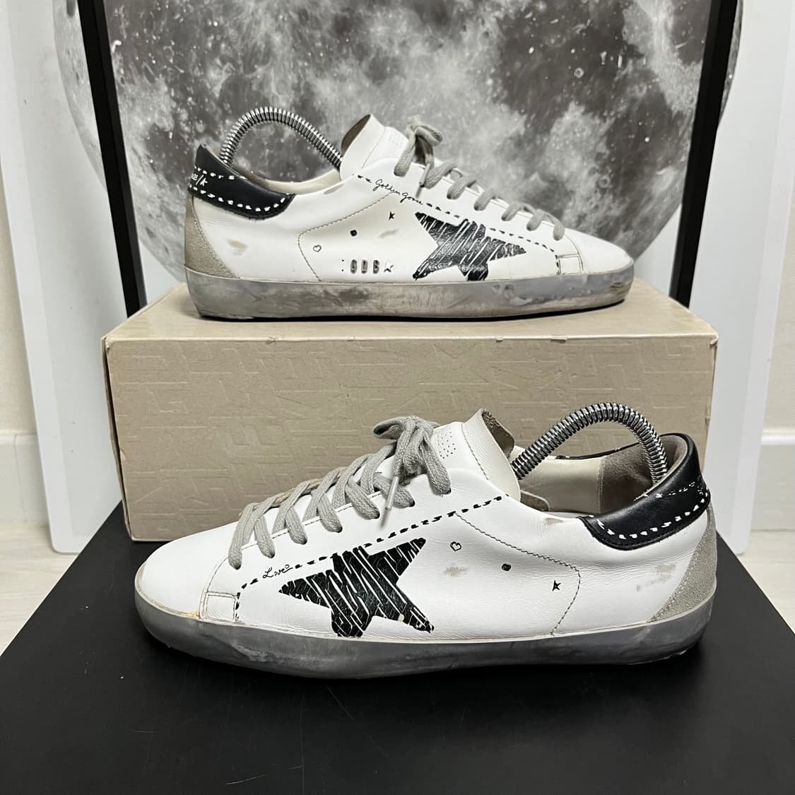 정품 40) 골든구스 스케치 스타 블랙탭 스니커즈 255~260 상품이미지1