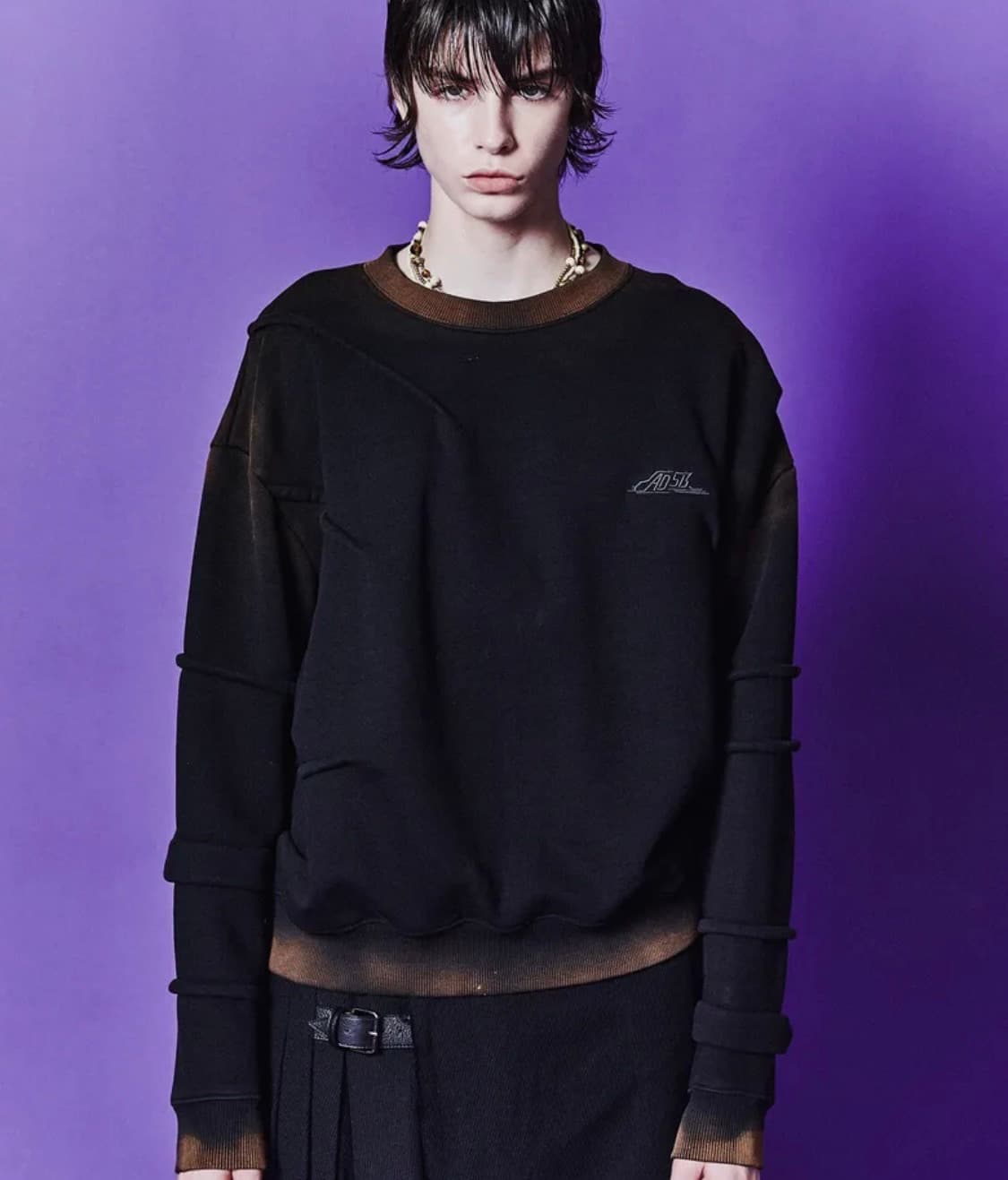 [앤더슨벨] 마드로 그라디언트 스웻셔츠 (BLACK) 상품이미지5