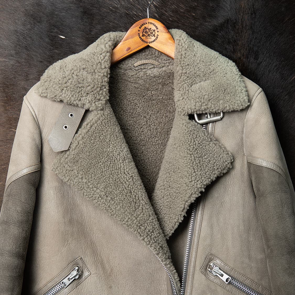 [100] 올세인츠 16FW HAWLEY  양가죽 양털 시어링 자켓  상품이미지2