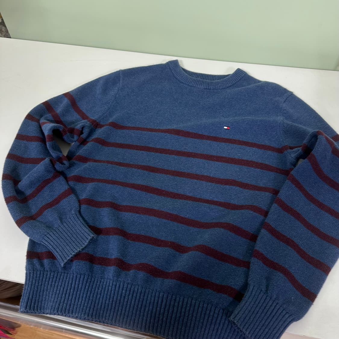 우먼S 타미힐피거 네이비 단가라 면니트 상품이미지4