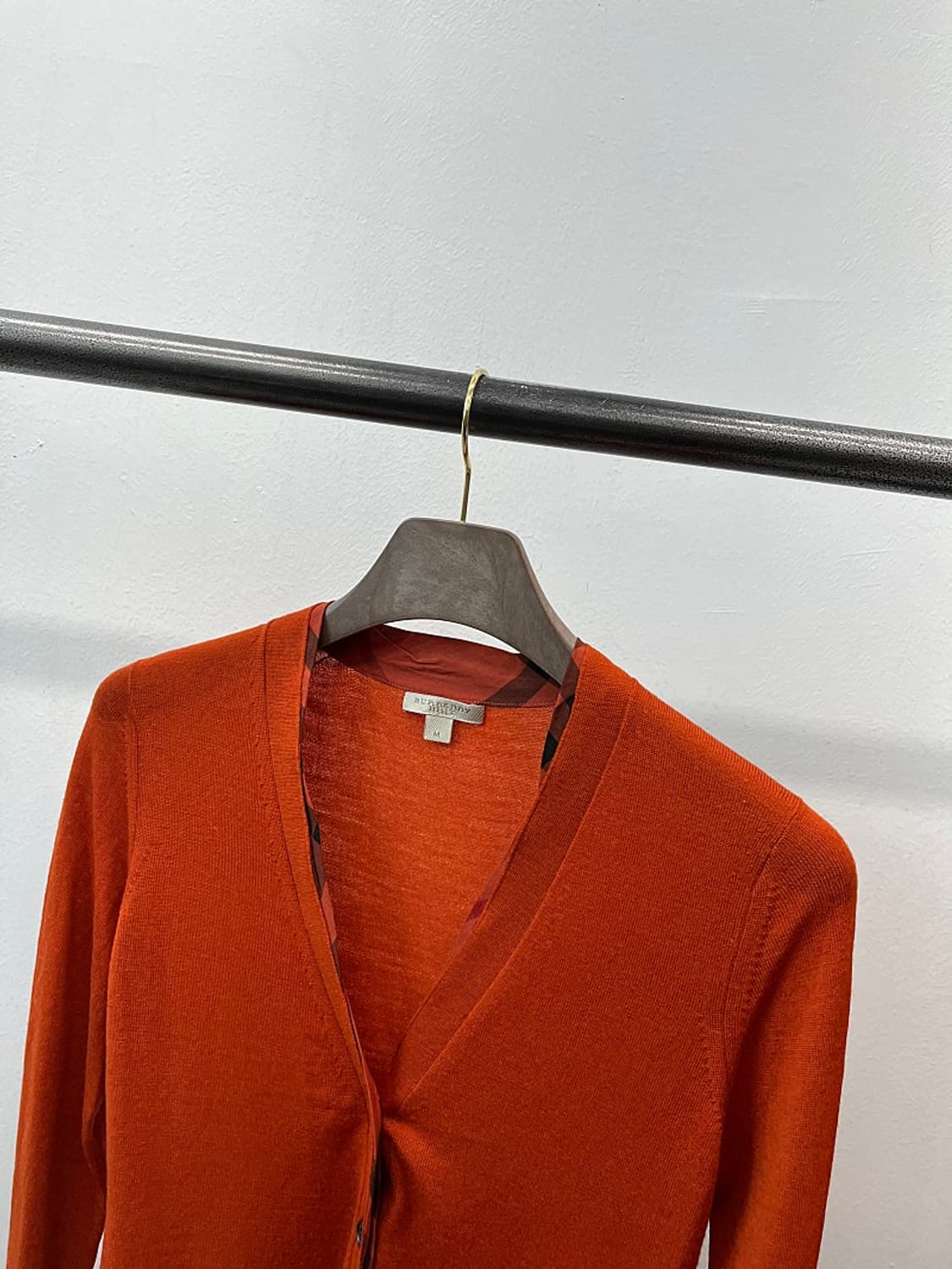 여) 버버리 체크 배색 울가디건  상품이미지4