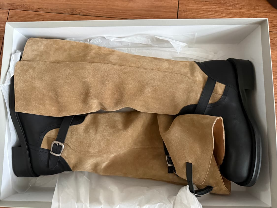 아뜰리에에디션 버클 롱 부츠 블랙브라운 상품이미지7