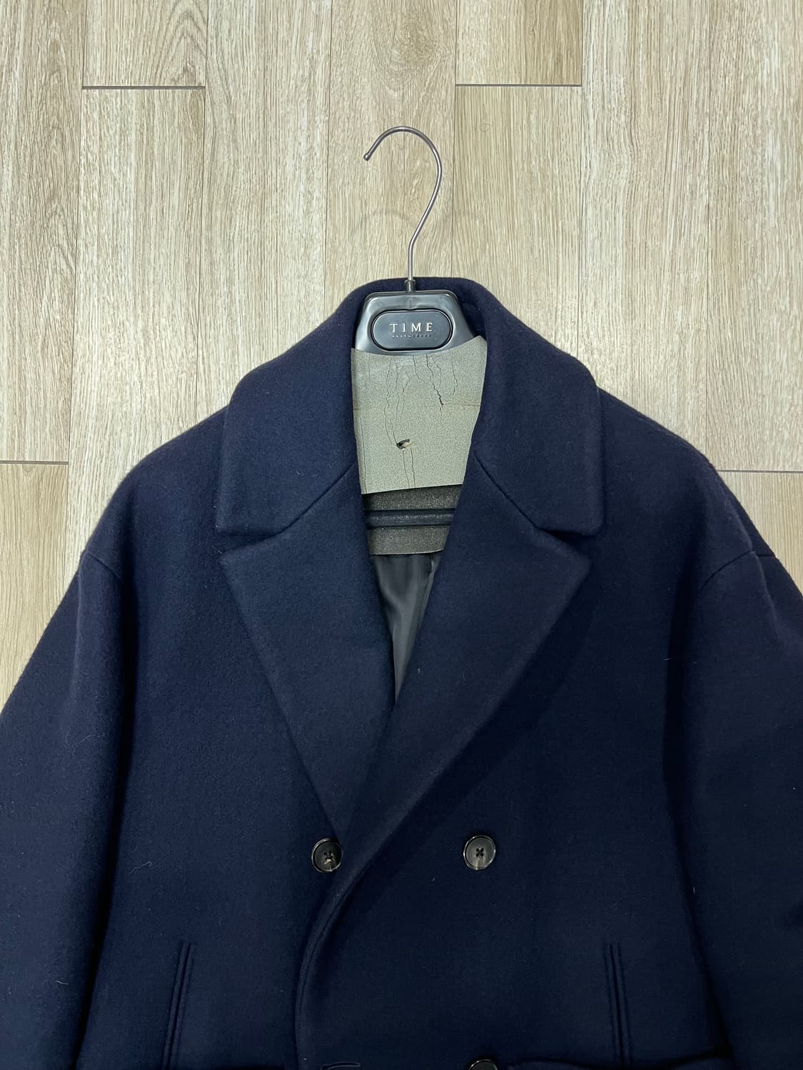 TIME 타임 포스트모던 오버사이즈 남성 네이비 코트 상품이미지2