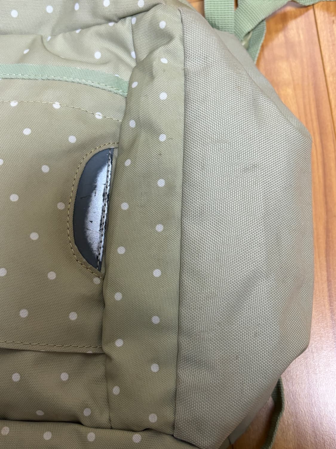 콜맨 빈티지 연두색 메론색 말차색 도트 백팩 희귀 상품이미지2