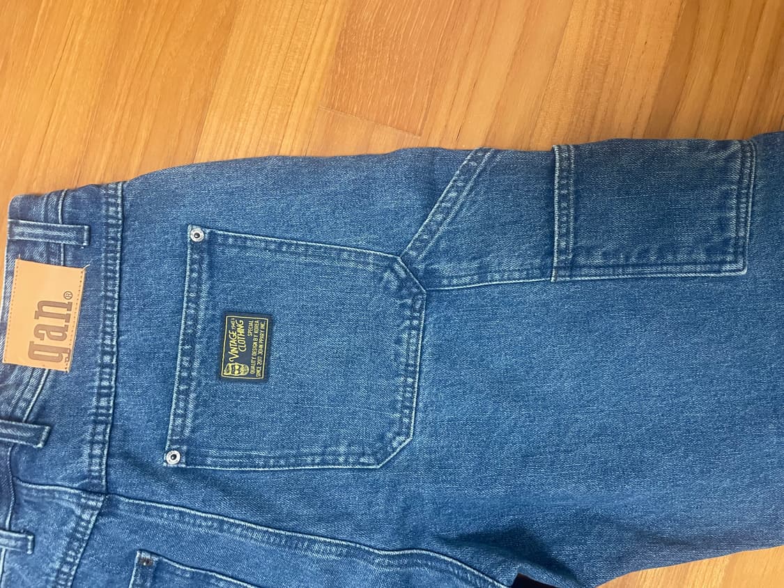 파번 7542 카펜터 페이드워시 와이드핏 다크인디고 데님 팬츠 상품이미지3