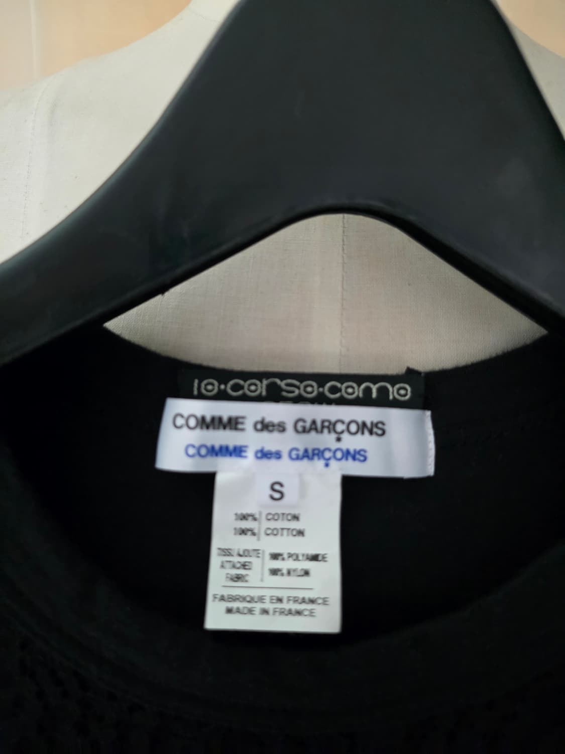 꼼데가르송 블랙 레이스 민소매 티셔츠 레이스 상품이미지2