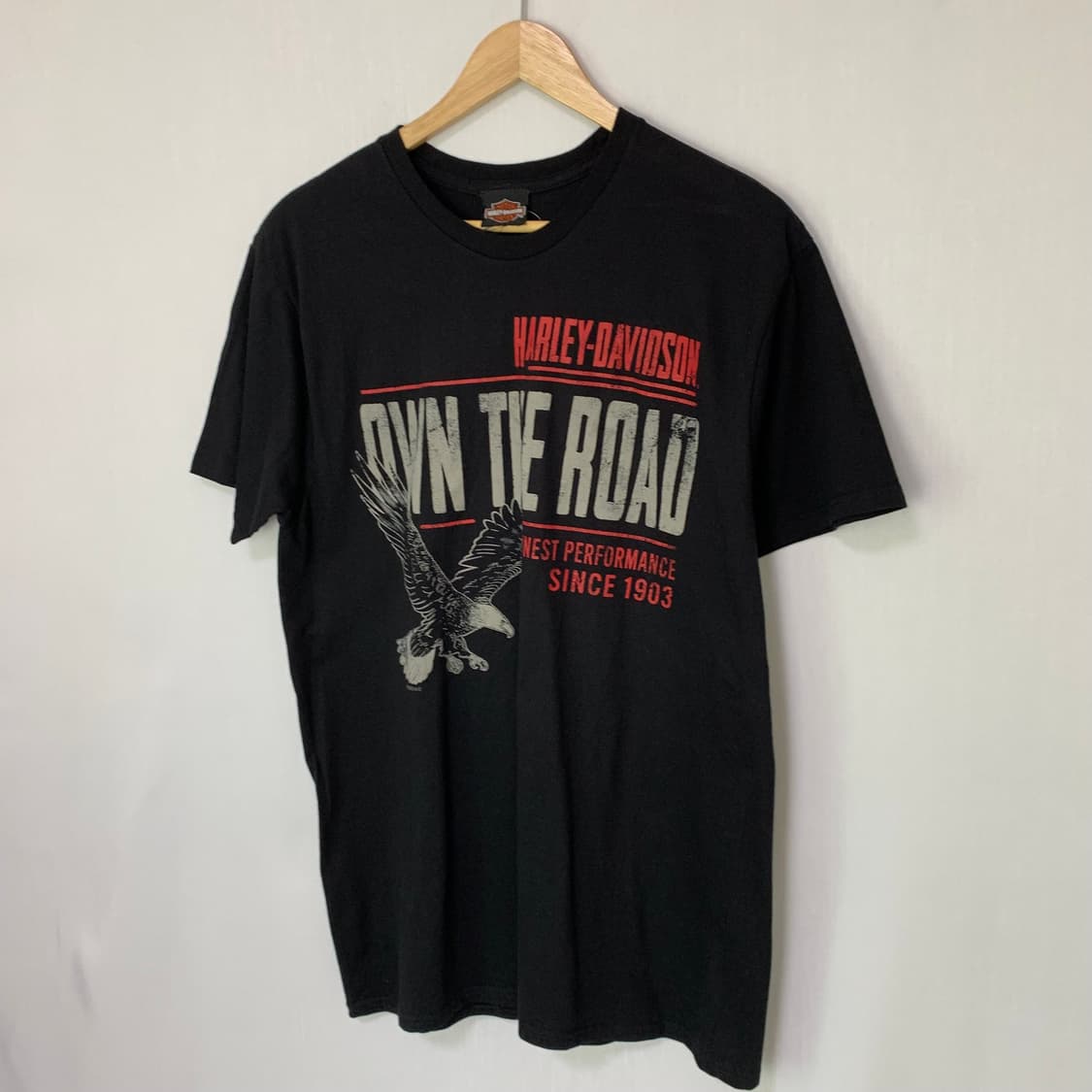 할리데이비슨 블랙 반팔 티셔츠 빈티지 레터링 이글 프린팅 남성 L 상품이미지2