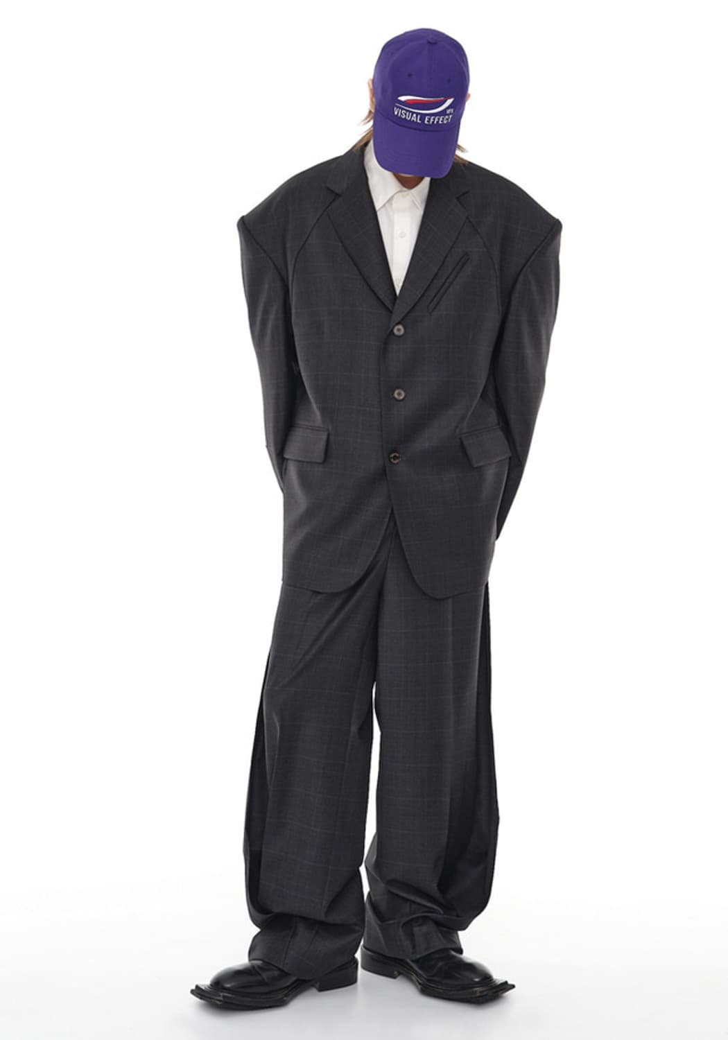 Csc divided panel blazer(1)(grey checked 상품이미지2