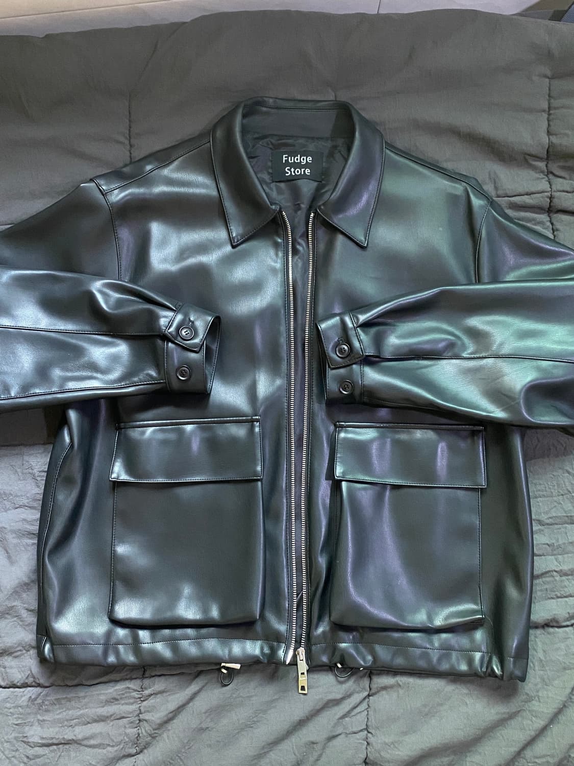 라퍼지스토어 버핑레더 미니멀 포켓 블루종 상품이미지1