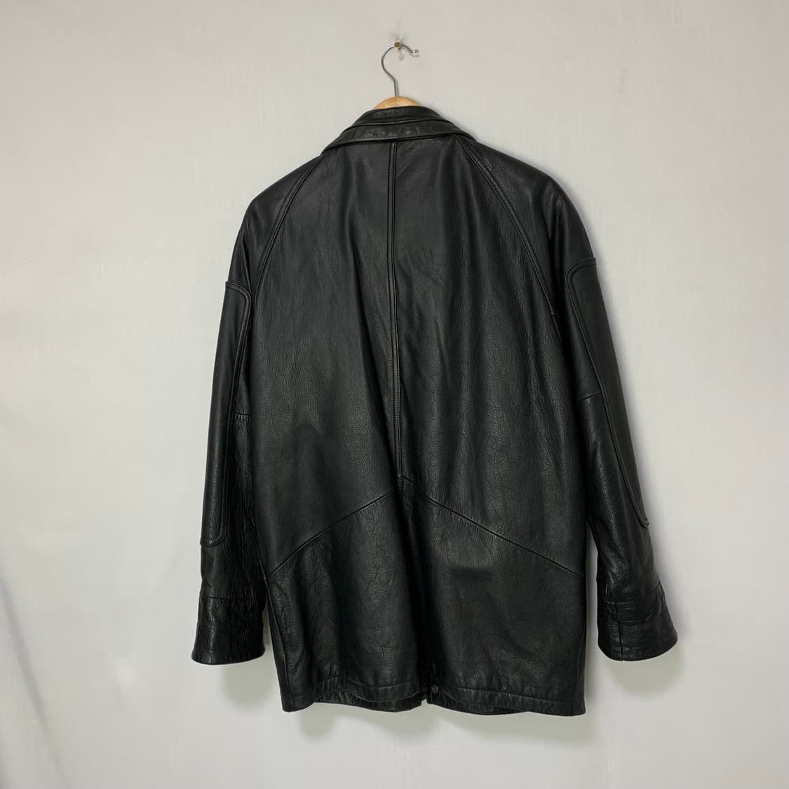 빈티지 리얼레더 소가죽 미디 코트 자켓 상품이미지6