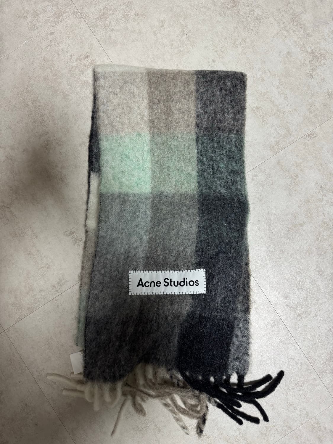 아크네스튜디오머플러 모헤어체크스카프그린그레이블랙 상품이미지1