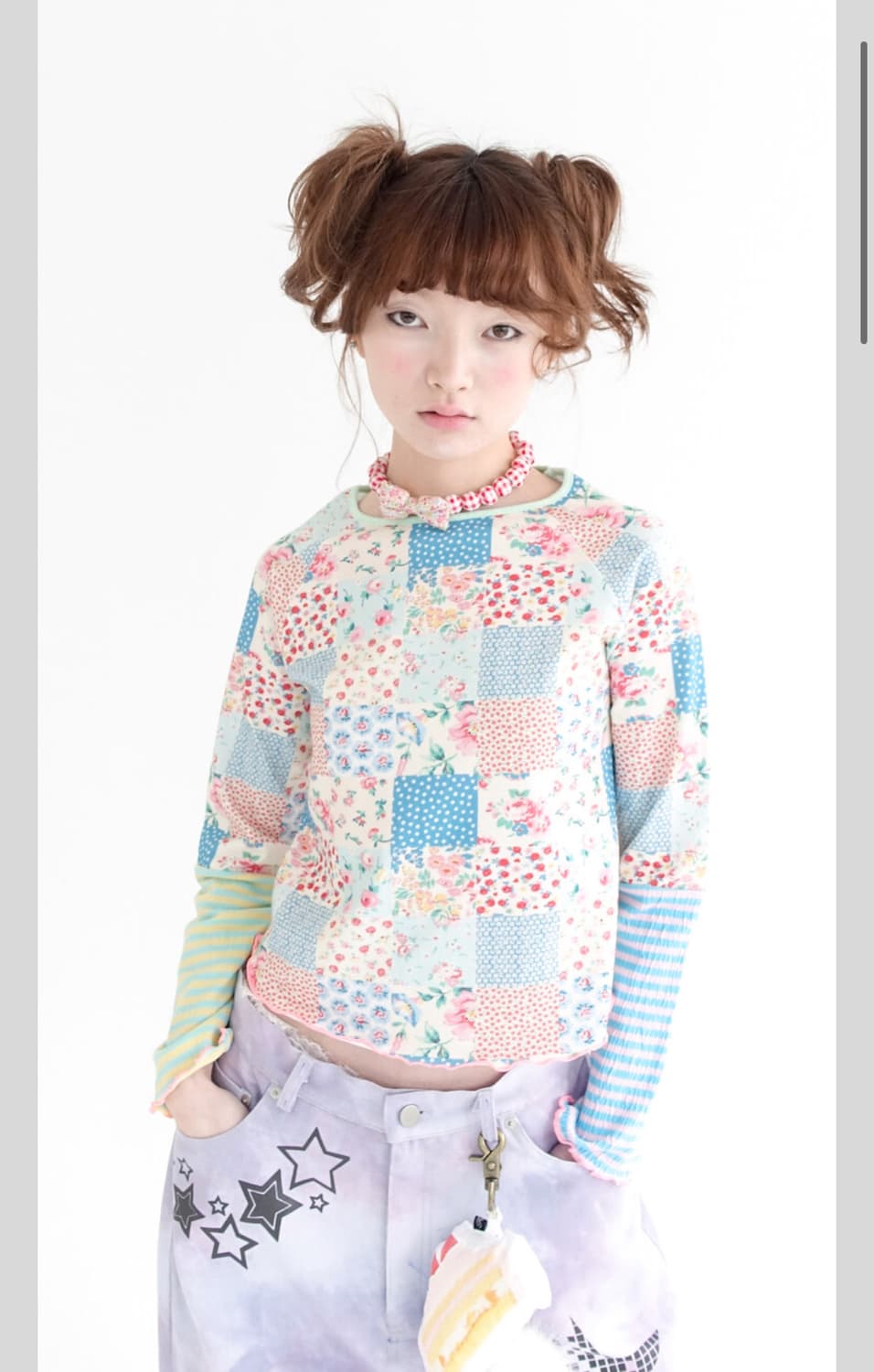 샵페어리 ppi ppi patchwork long top blue 상품이미지1
