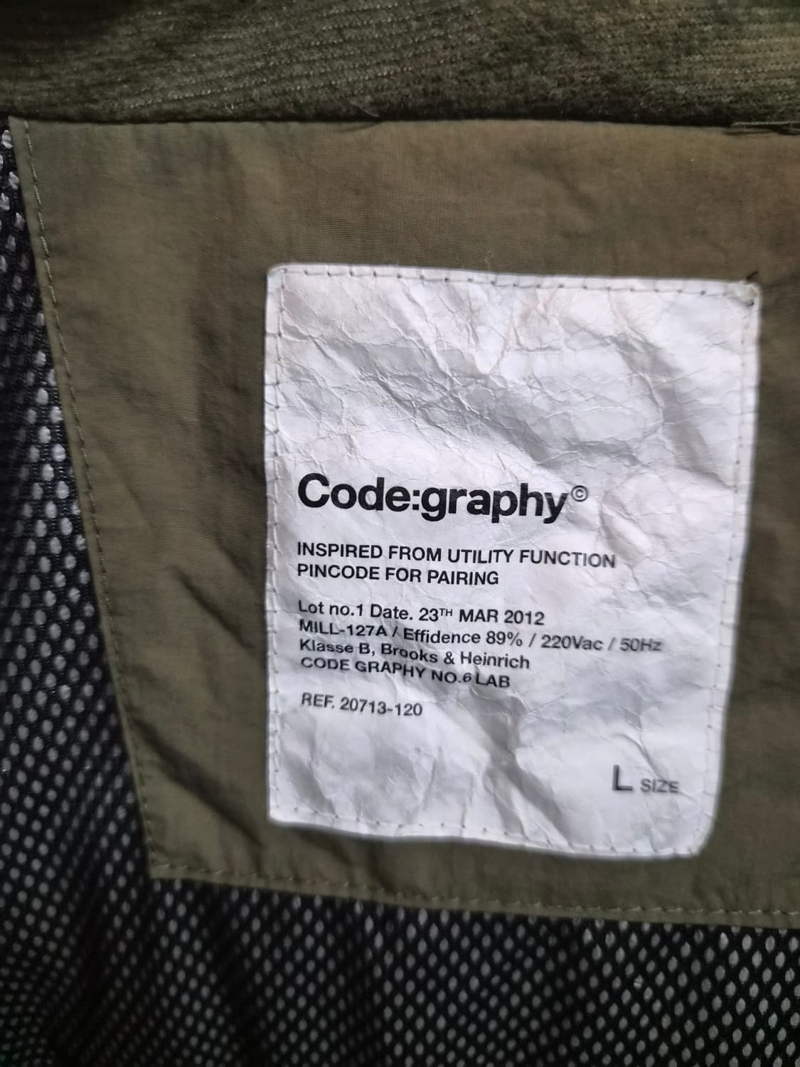 L) CGP 코드그라피 밀리터리 복각 패딩 팝니다 상품이미지6