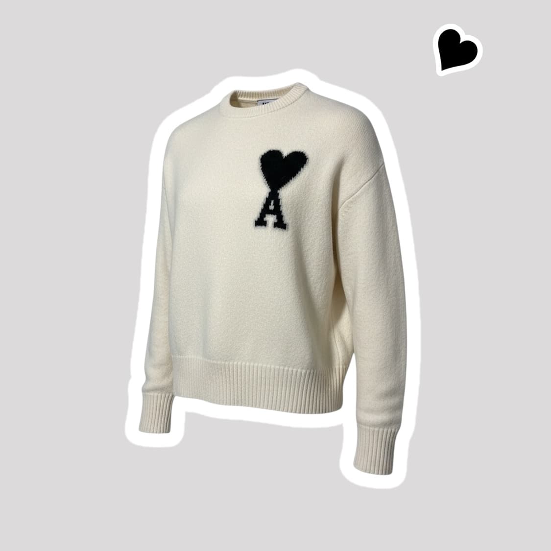 정품 아미 빅하트 아이보리 울니트 상품이미지1