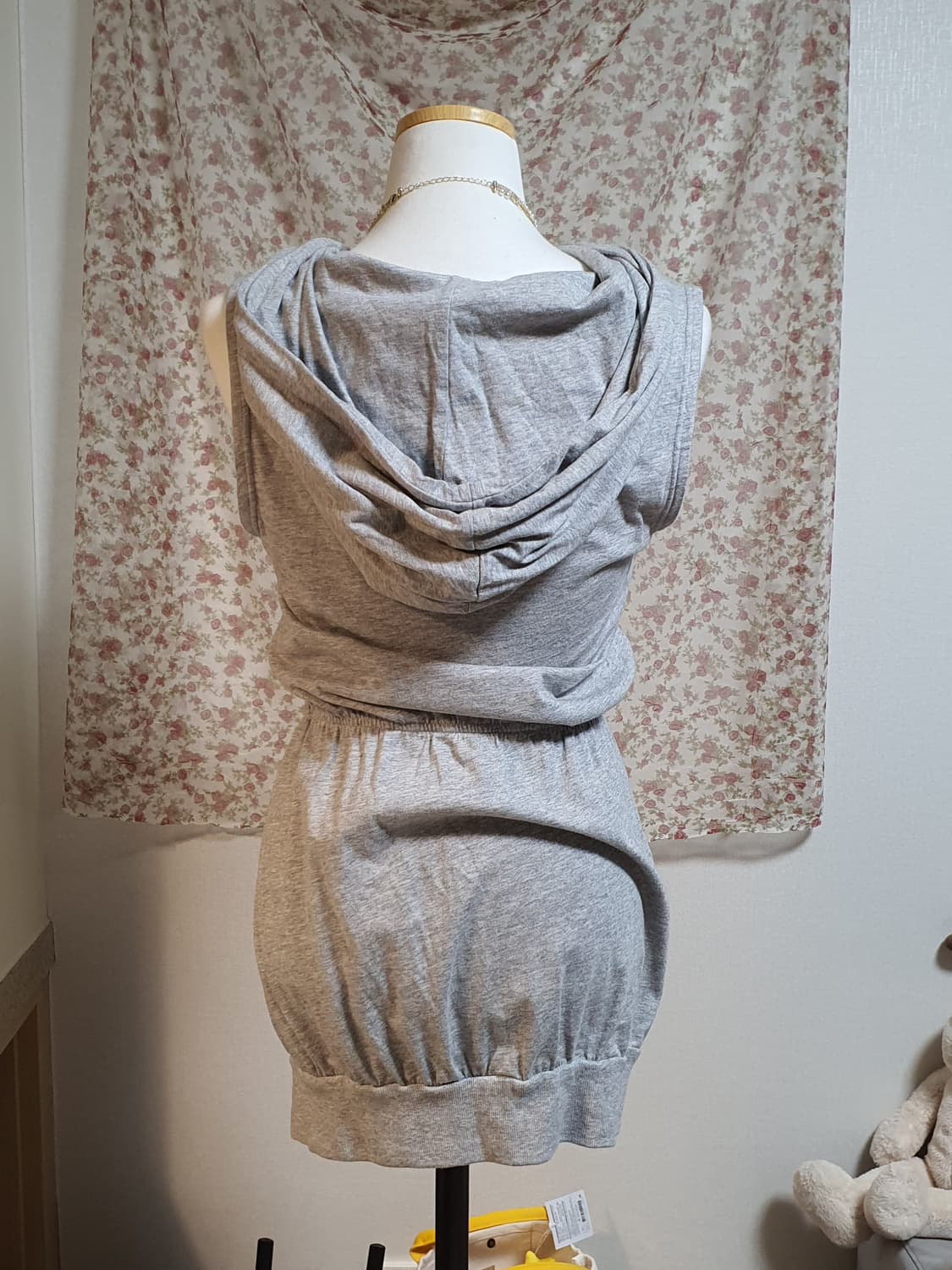 [빈티지] 아디다스 회색 후드 롱 조끼 상품이미지2