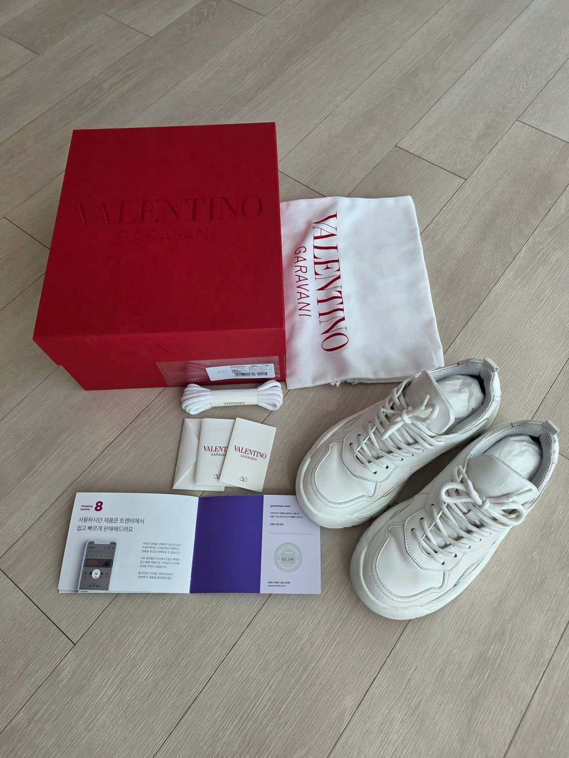 발렌티노 송아지가죽 검보이 스니커즈 화이트  상품이미지2