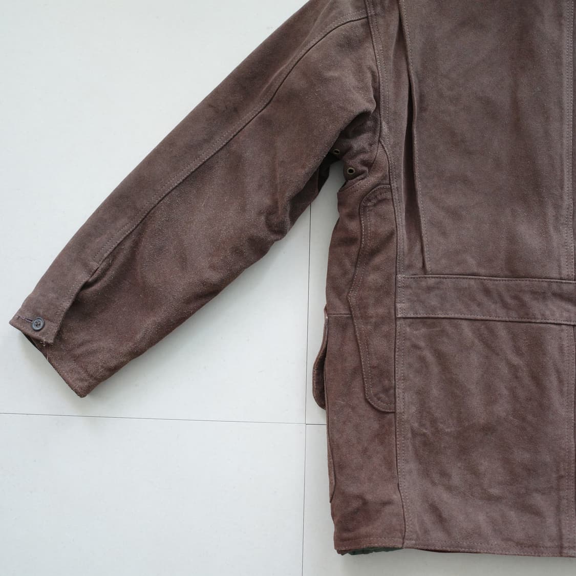 90s 골든베어 스웨이드 헌팅 자켓 코듀로이 카라 Made In USA 상품이미지9