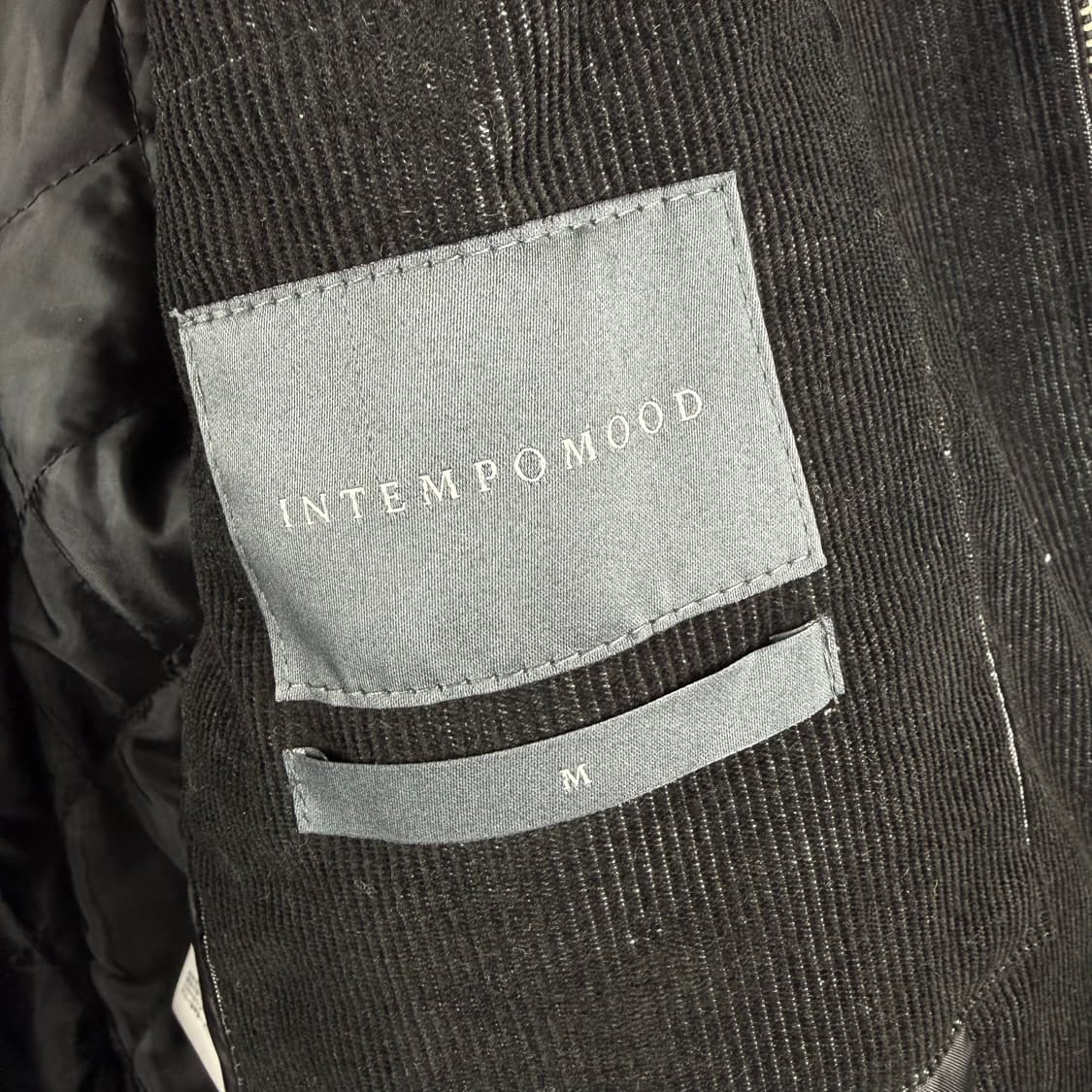 (무료배송)M) 인템포무드 피그먼트 코듀로이 봄버 재킷 블랙 상품이미지5