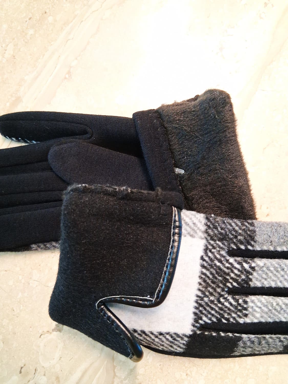 여성용 그레이 체크 장갑 1번 (새상품) 상품이미지8