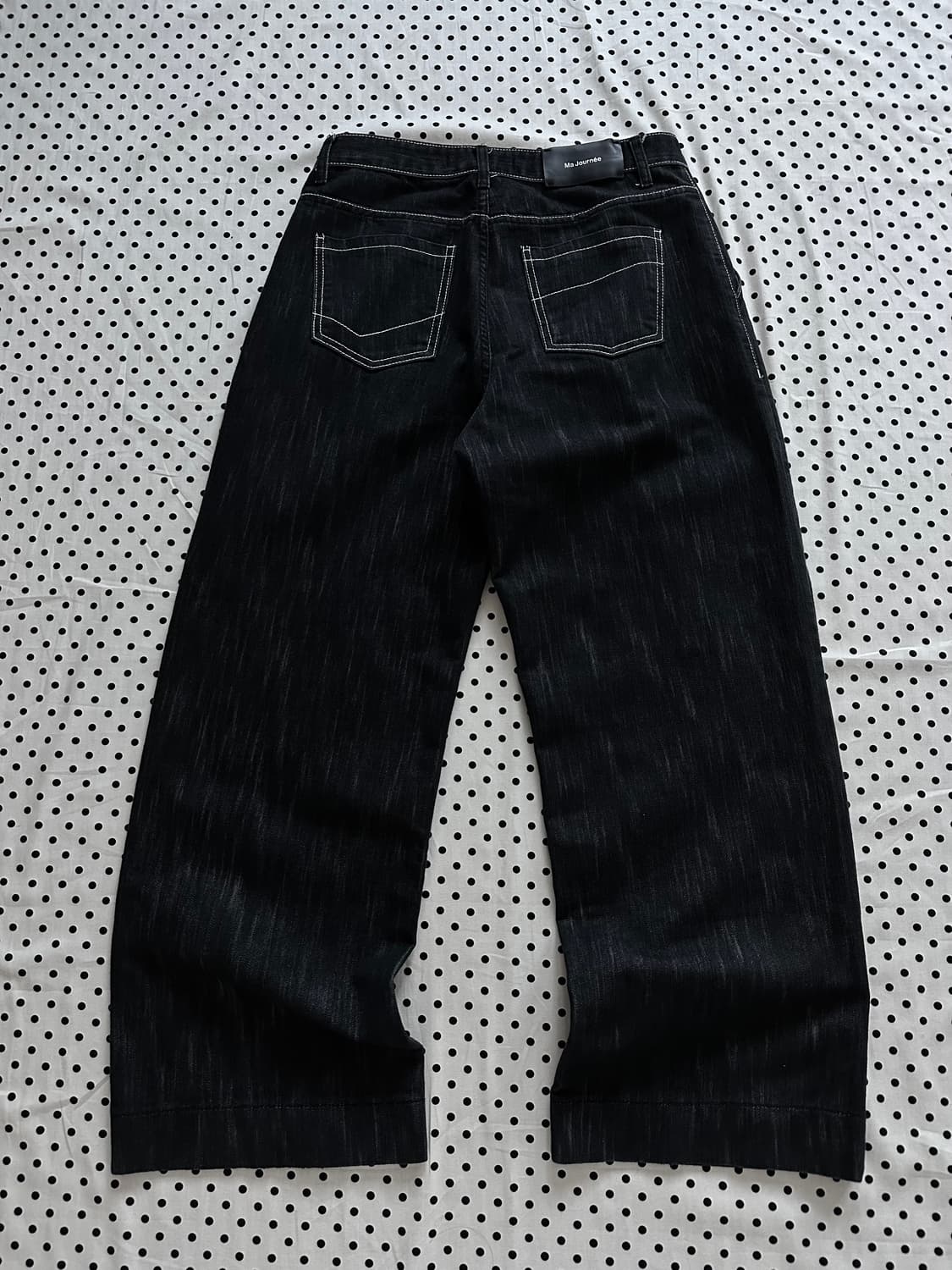 마조네 흑청 생지 데님팬츠 상품이미지4