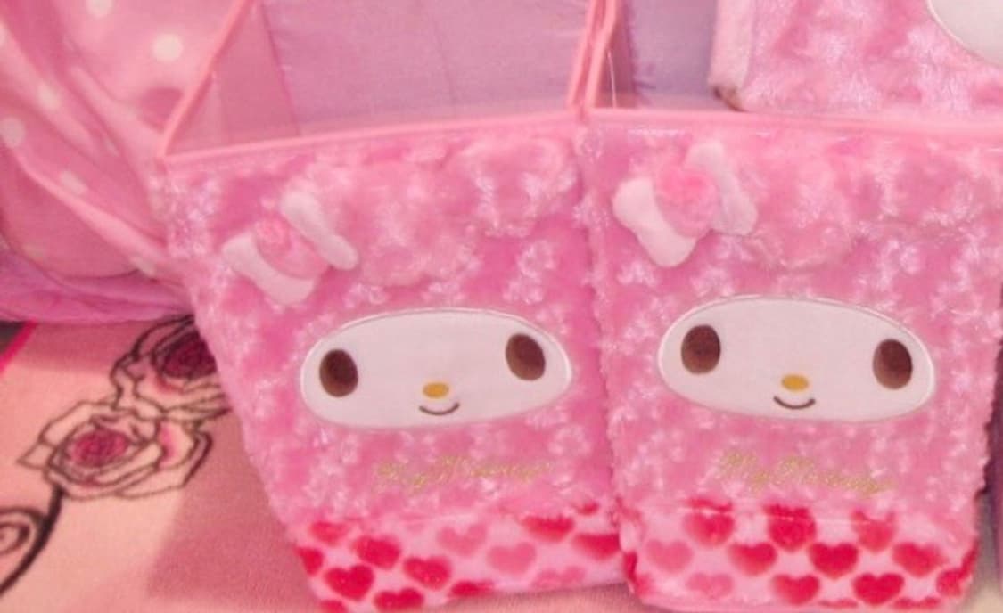 고전 마이멜로디 로즈보아 접이식 수납박스 상품이미지1