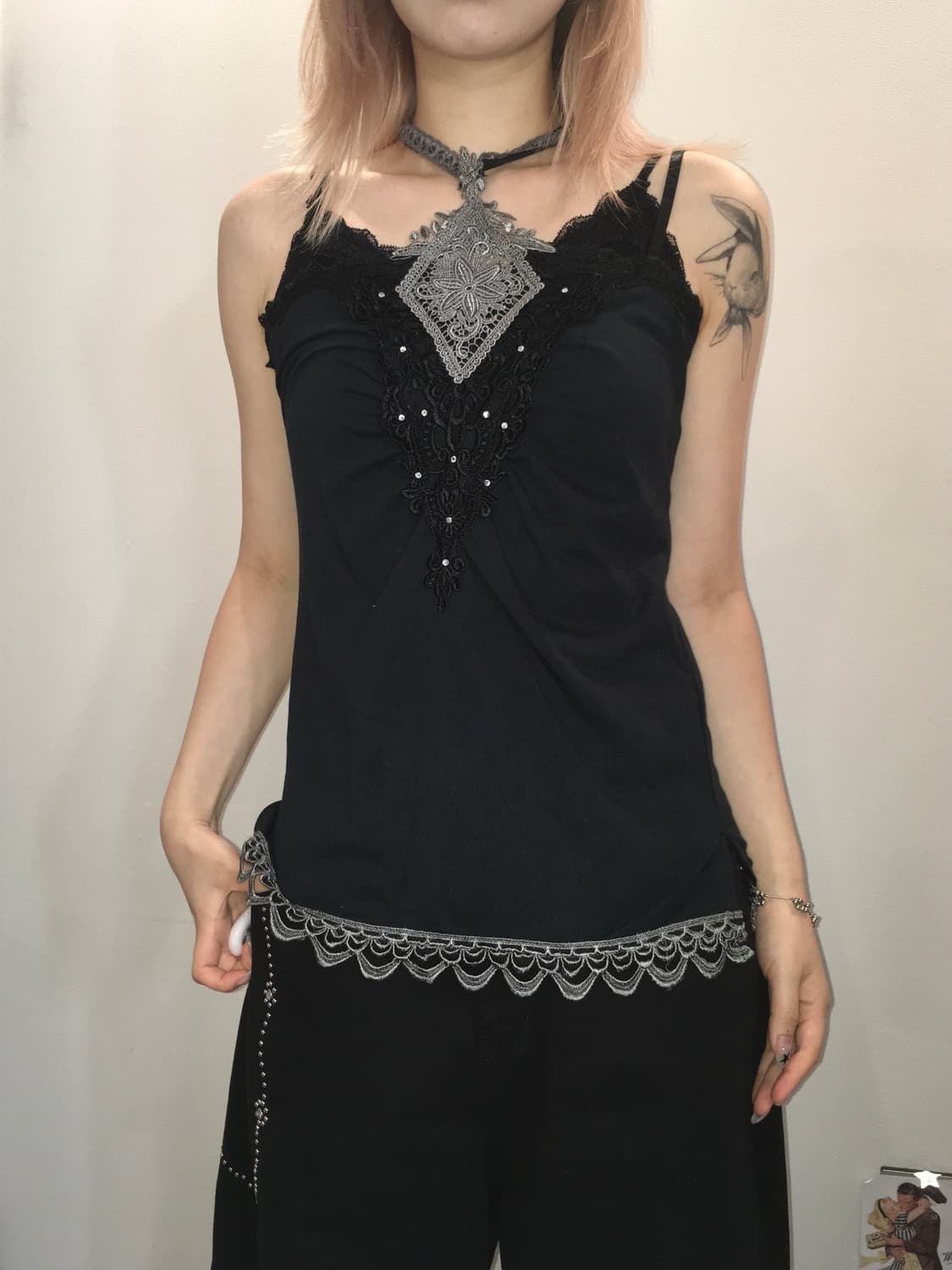 Axes femme halter lace sleeveless 상품이미지3
