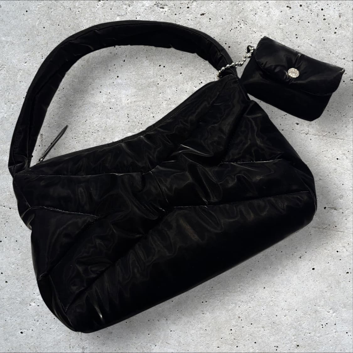 분크 오르빗 블랙 퀼팅 숄더백 + 미니 파우치 세트 상품이미지1