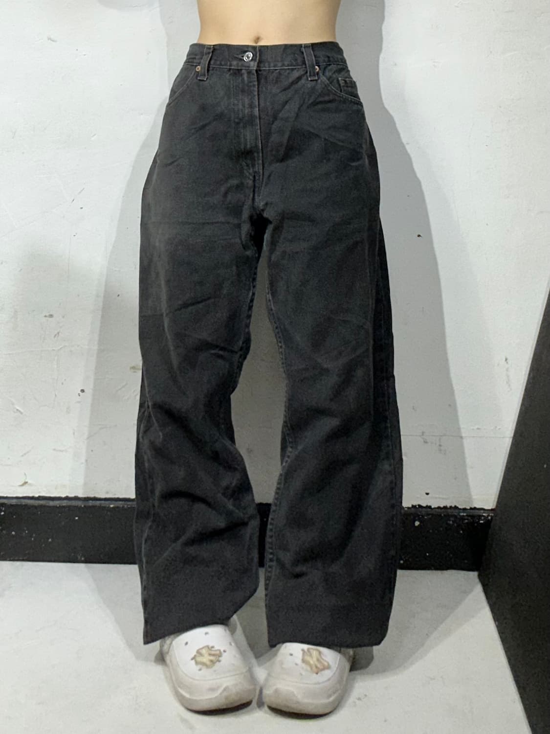 리바이스 505 와이드 흑청 데님 팬츠 청바지  상품이미지2