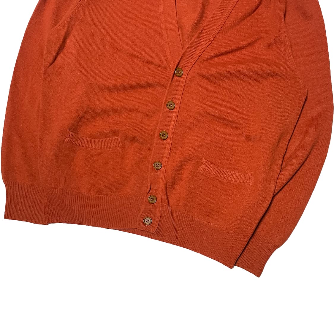 베네통 램스 울 오렌지 가디건 상품이미지4
