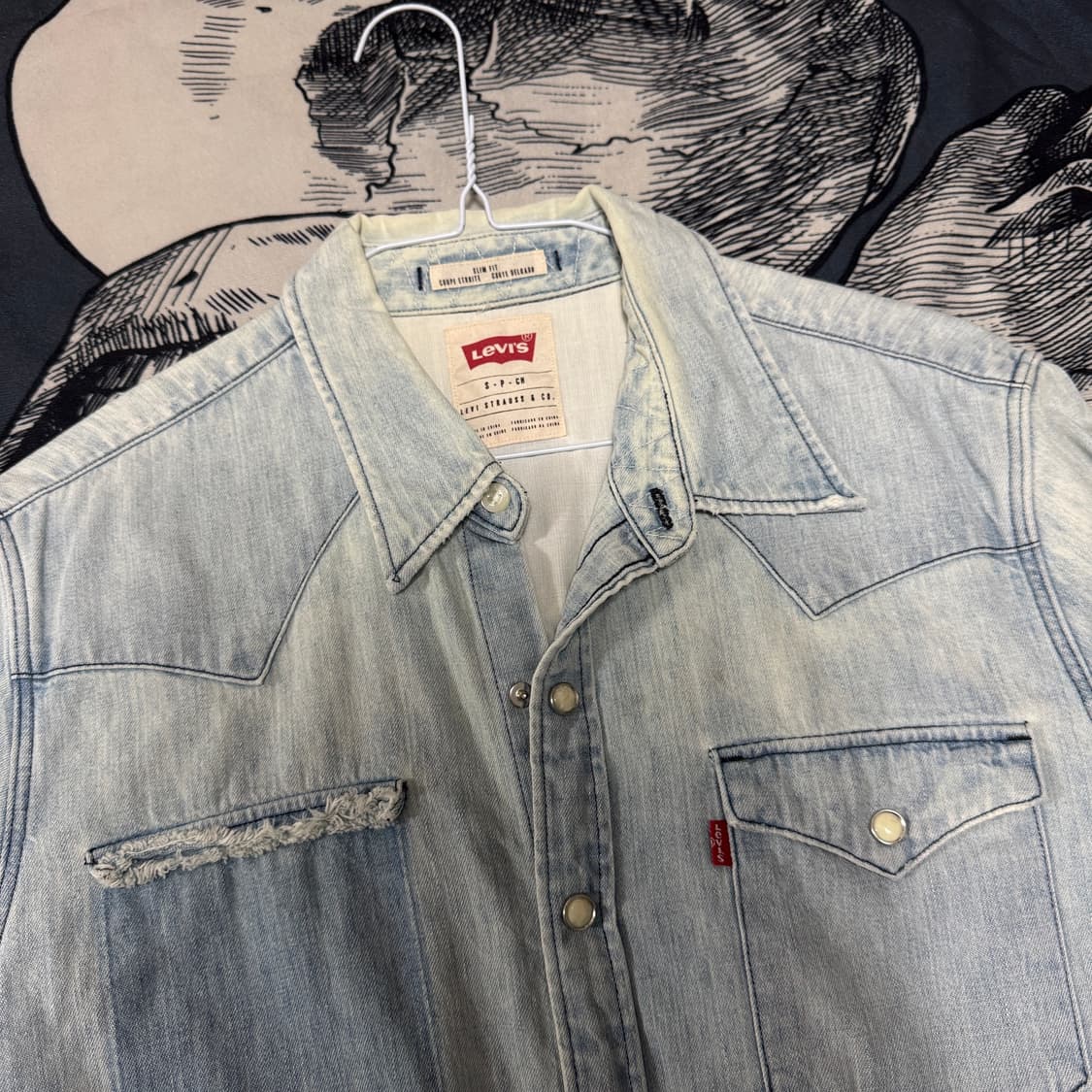 리바이스 웨스턴 데님셔츠 S사이즈  상품이미지2