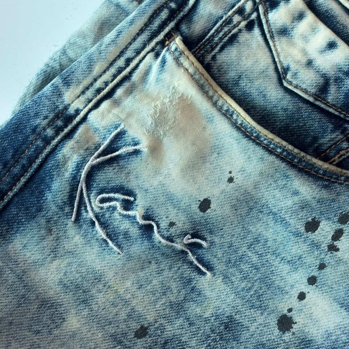 칼카니(Karl Kani) 90s 올드스쿨 스노우 워싱 데님 상품이미지2