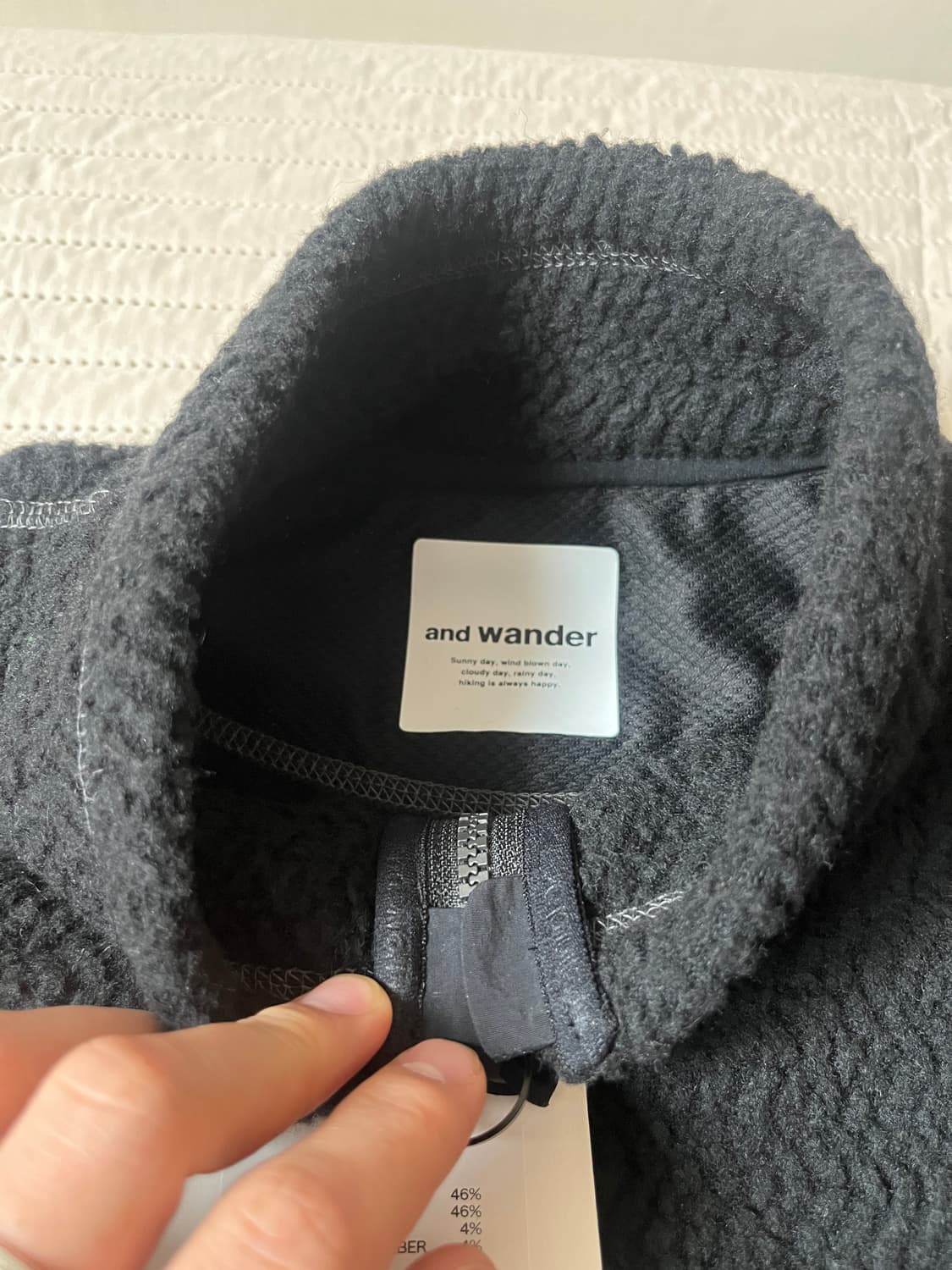 [L] 앤드원더 and wander jq 하이넥 집업 플리스 자켓 상품이미지6