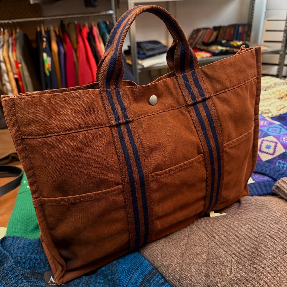 에르메스 후루토 MM 캔버스 브라운 토트백 상품이미지1