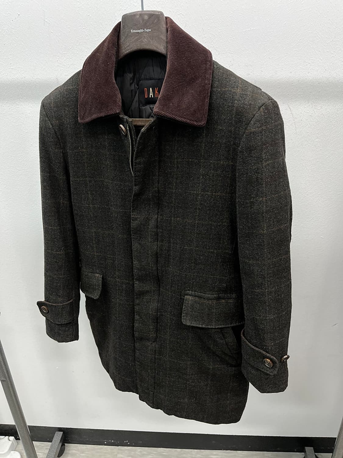 95) 닥스 코듀로이 카라 체크코트  상품이미지1