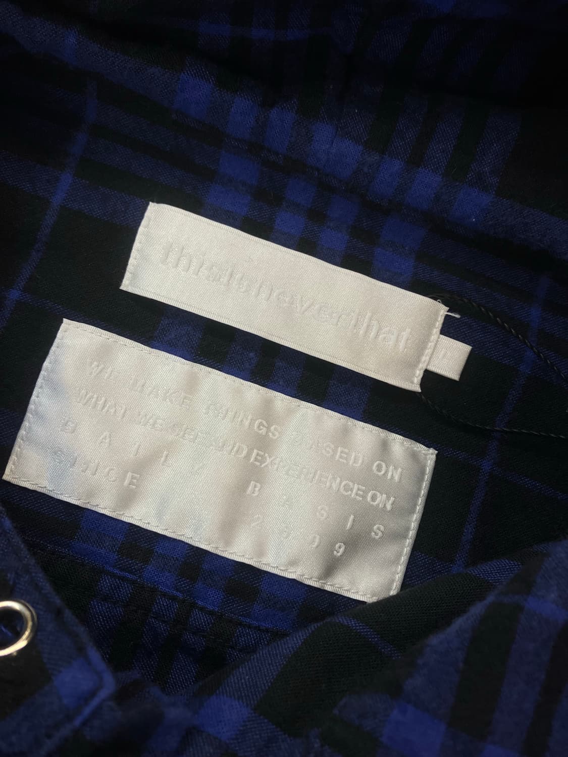 디스이즈네버댓 체크 후드 셔츠 네이비 L #csz2283  상품이미지6