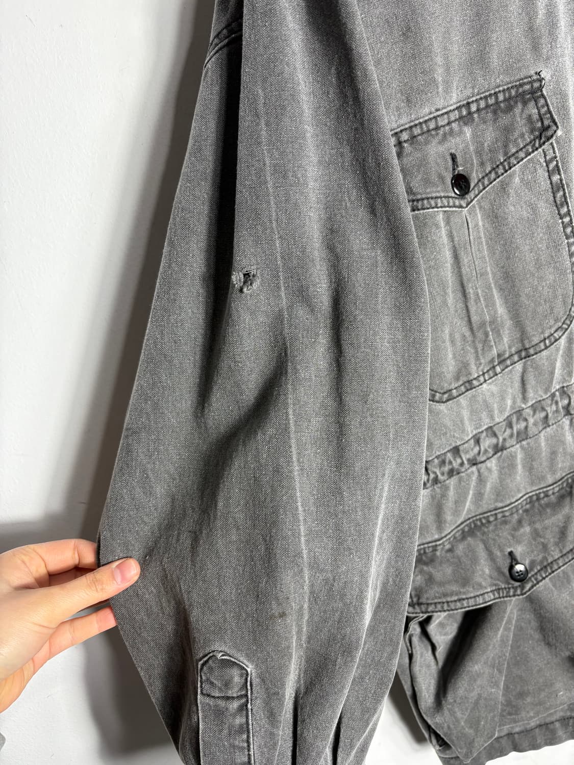 그레이 흑청 데님 셔츠 자켓 상품이미지7