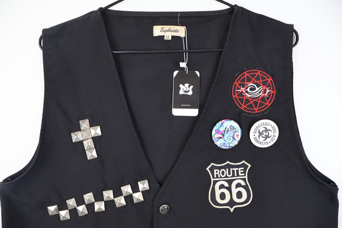 EUPHUISTIC Y2k Skull Patch Vests 상품이미지5