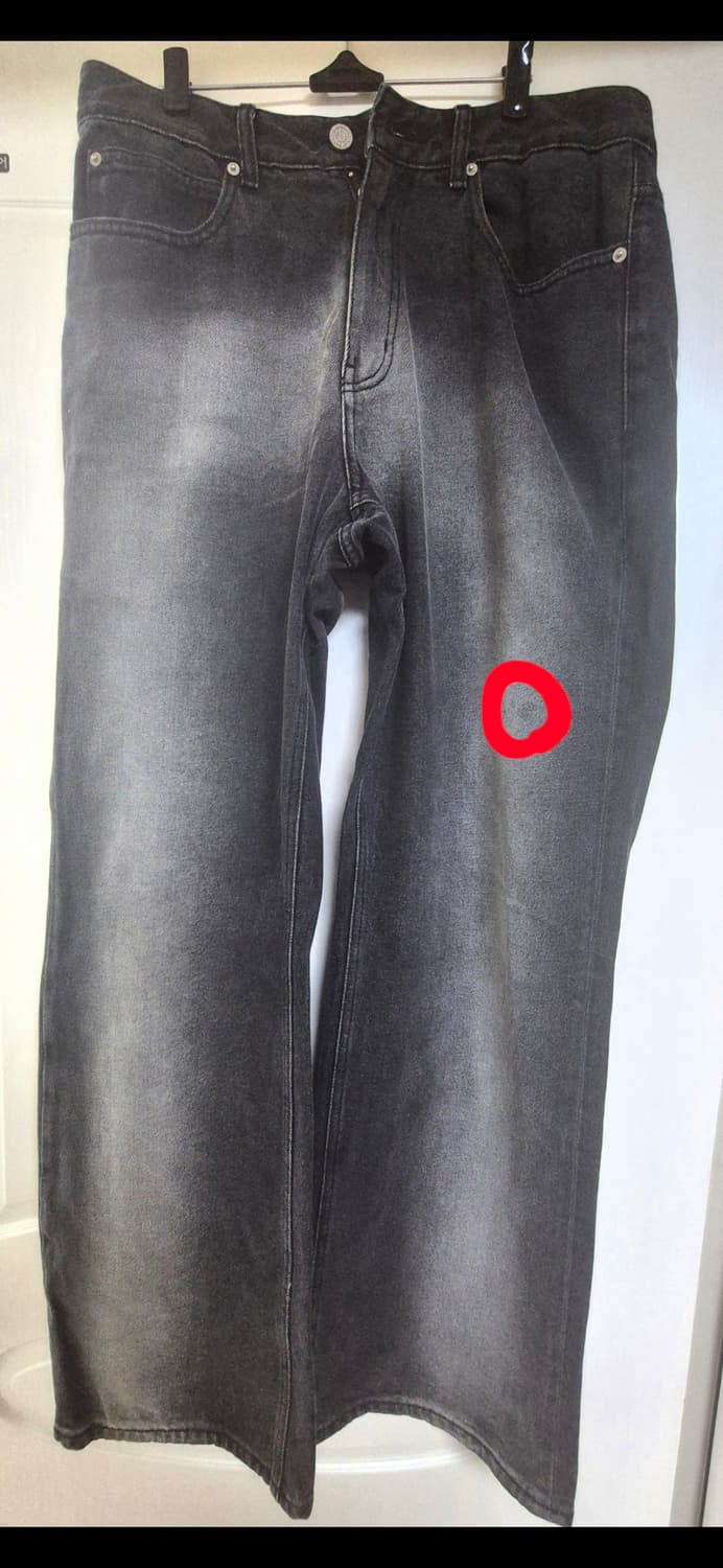 페이탈리즘 spray gradation wide jean 블랙 상품이미지4