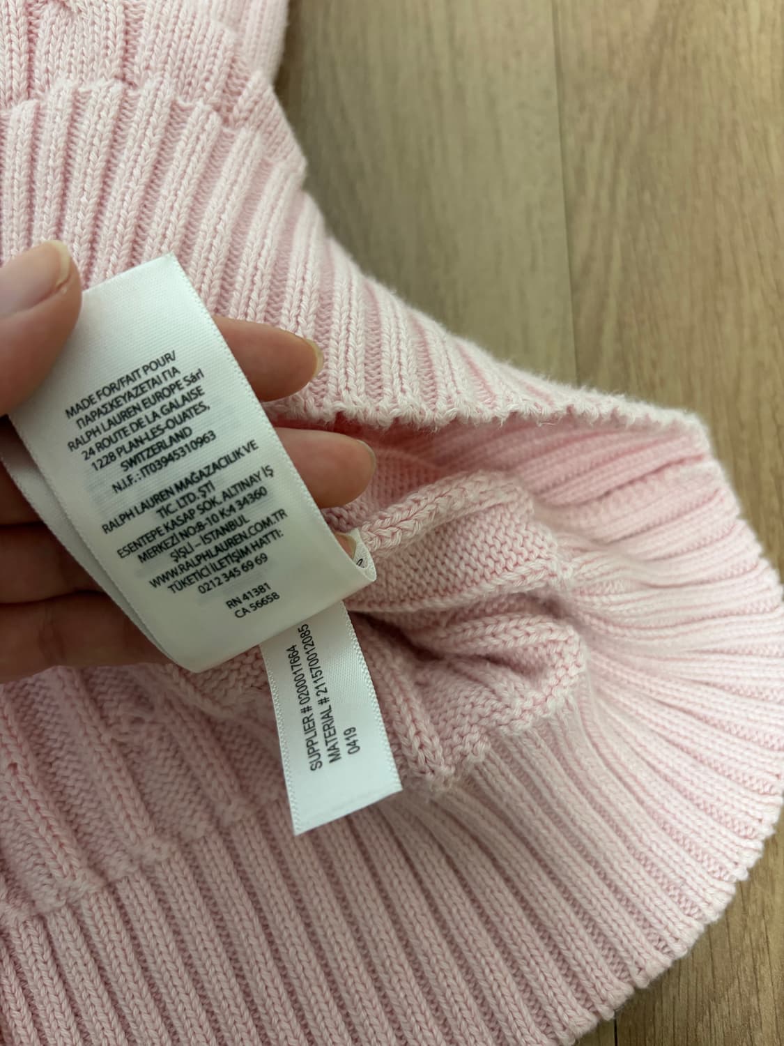 폴로 폴로랄프로렌 빈티지 연핑크 핑크 케이블 꽈배기 니트 판매 상품이미지8